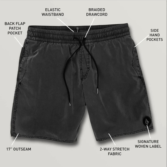 Volcom Center Trunks Black, L men’s - Picture 8 of 8